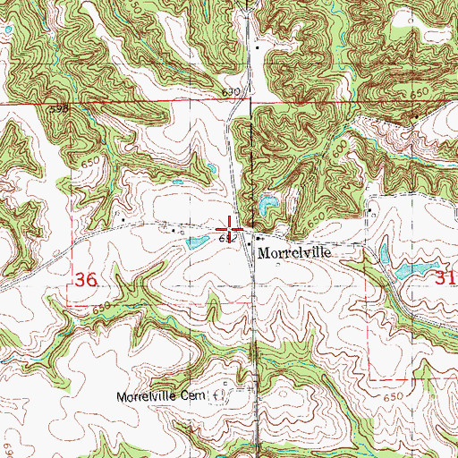 Topographic Map of Morrelville, IL