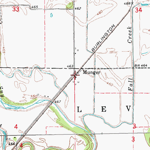 Topographic Map of Munger, IL