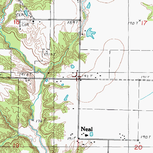 Topographic Map of Neal, IL