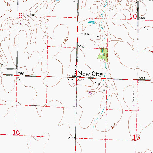 Topographic Map of New City, IL