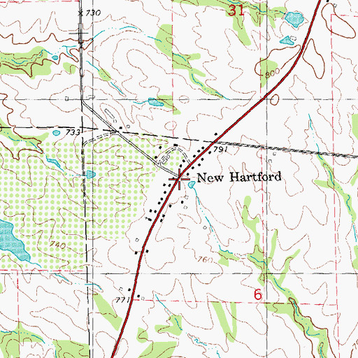 Topographic Map of New Hartford, IL