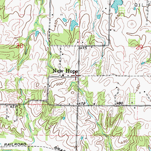 Topographic Map of New Hope, IL