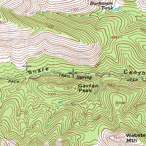 Topographic Map of East Snare SPring, AZ