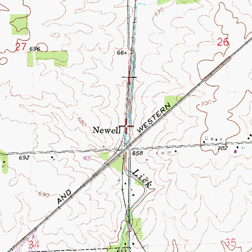Topographic Map of Newell, IL