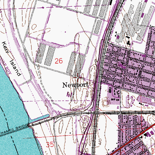 Topographic Map of Newport, IL