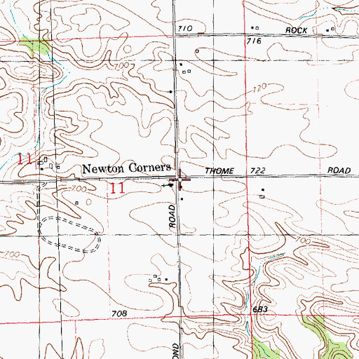 Topographic Map of Newton Corners, IL