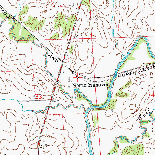 Topographic Map of North Hanover, IL