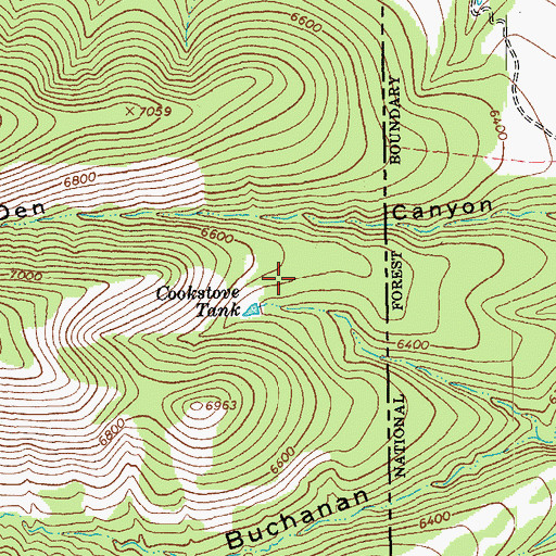 Topographic Map of Cookstove Corral, AZ