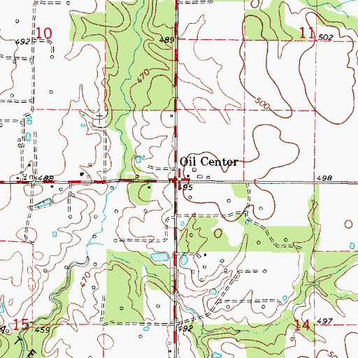 Topographic Map of Oil Center, IL