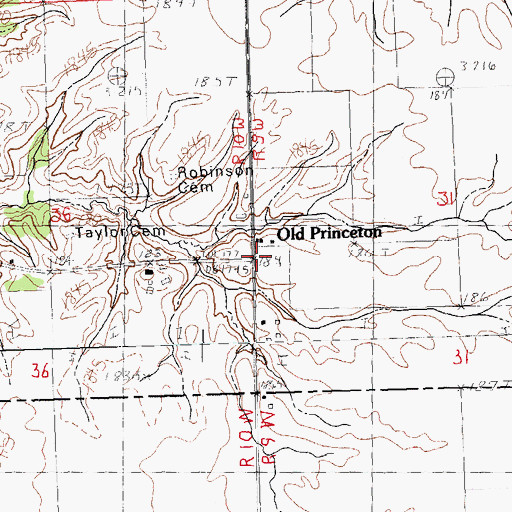 Topographic Map of Old Princeton, IL