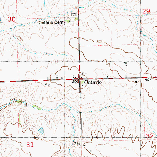 Topographic Map of Ontario, IL