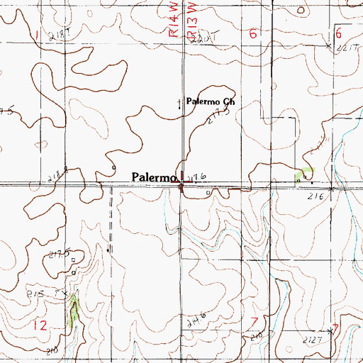 Topographic Map of Palermo, IL
