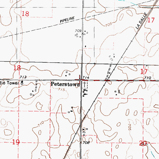 Topographic Map of Peterstown, IL