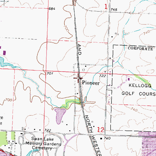 Topographic Map of Pioneer, IL