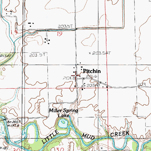 Topographic Map of Pitchin, IL