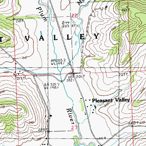 Topographic Map of Pleasant Valley, IL