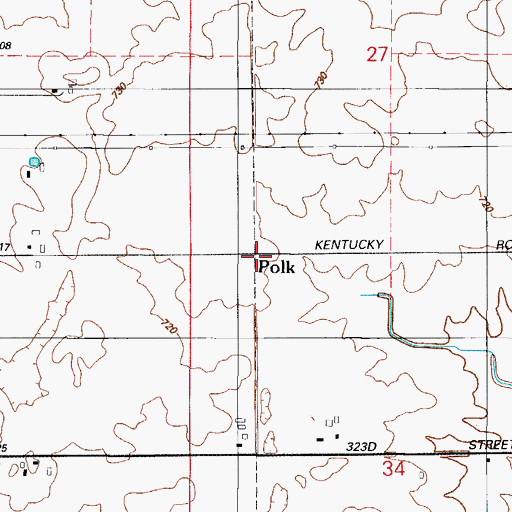 Topographic Map of Polk, IL