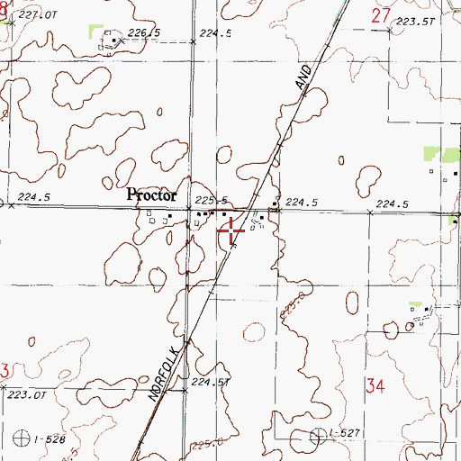 Topographic Map of Proctor, IL