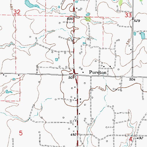 Topographic Map of Pureton, IL