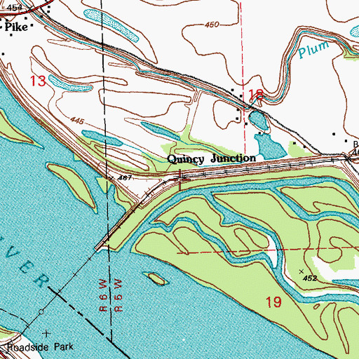 Topographic Map of Quincy Junction, IL