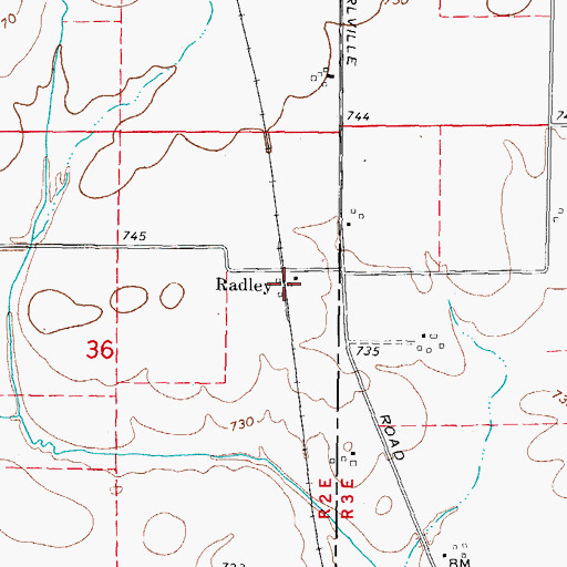 Topographic Map of Radley, IL