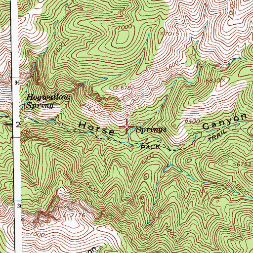 Topographic Map of Pen Canyon Springs, AZ