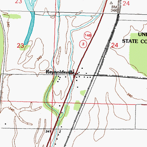 Topographic Map of Reynoldsville, IL