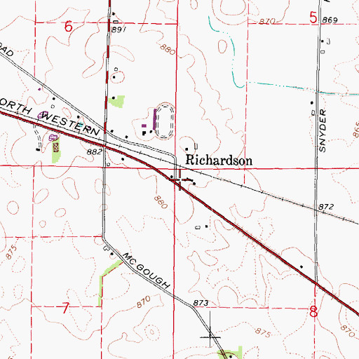 Topographic Map of Richardson, IL