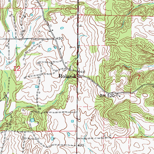 Topographic Map of Roland, IL