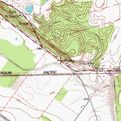Topographic Map of Roots, IL