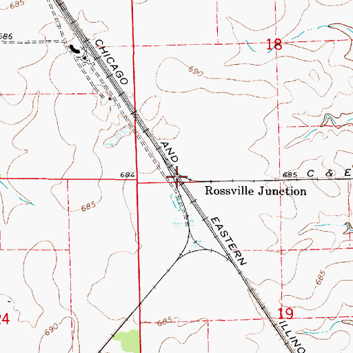 Topographic Map of Rossville Junction, IL