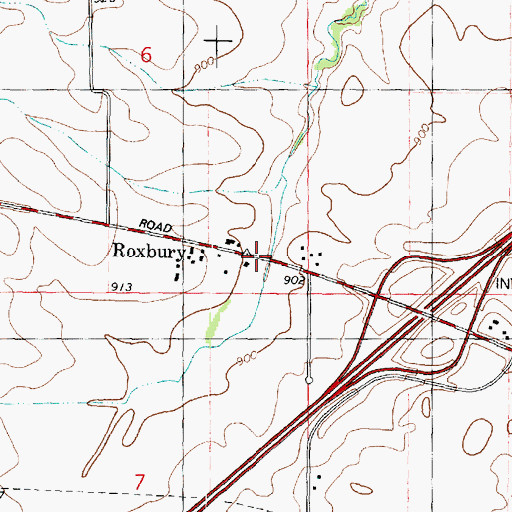 Topographic Map of Roxbury, IL