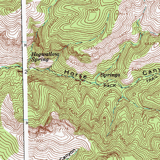 Topographic Map of Wavy Spring, AZ