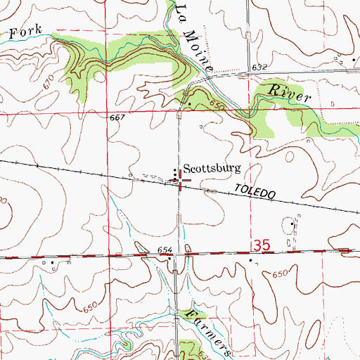 Topographic Map of Scottsburg, IL