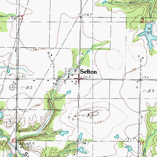 Topographic Map of Sefton, IL