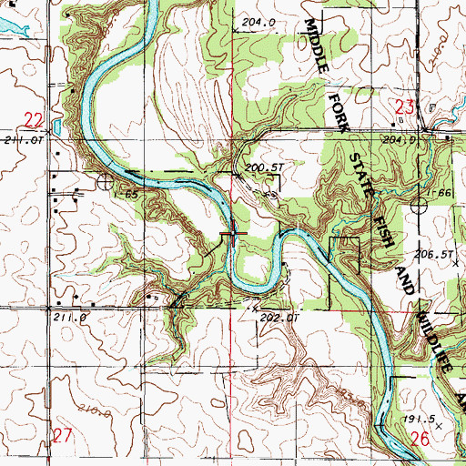 Topographic Map of Selsor Ford, IL