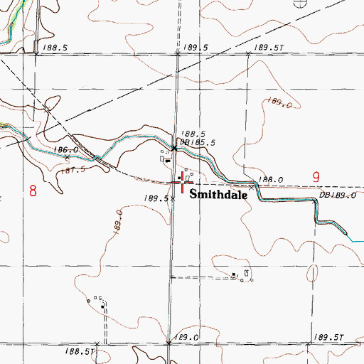 Topographic Map of Smithdale, IL