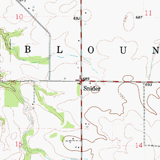 Topographic Map of Snider, IL