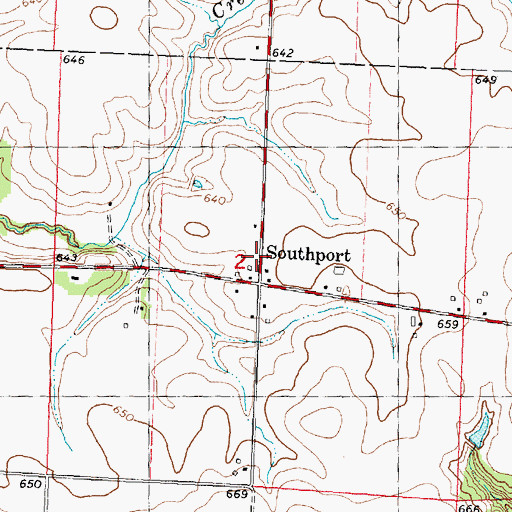 Topographic Map of Southport, IL