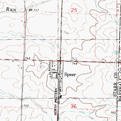 Topographic Map of Speer, IL