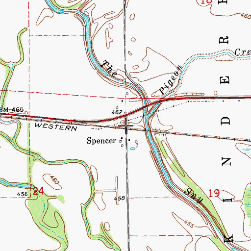 Topographic Map of Spencer, IL
