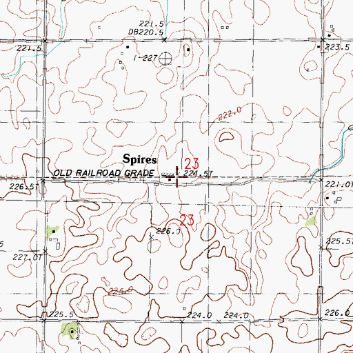 Topographic Map of Spires, IL