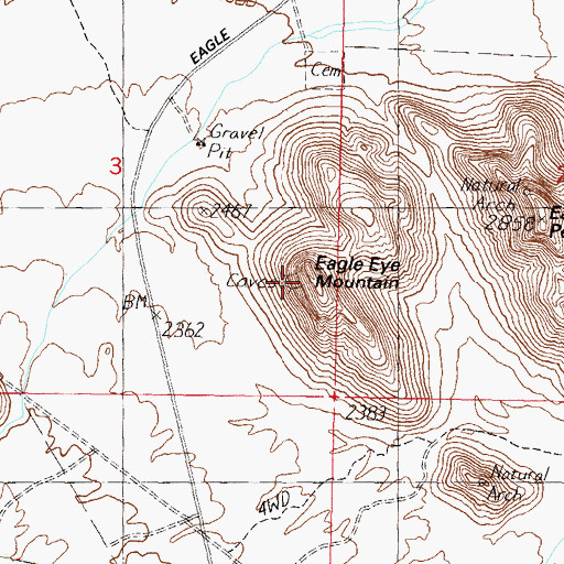 Topographic Map of Eagle Eye Mountain, AZ