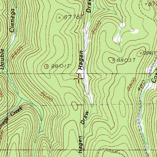 Topographic Map of Lower Hagen Seep, AZ
