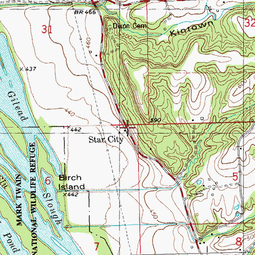 Topographic Map of Star City, IL