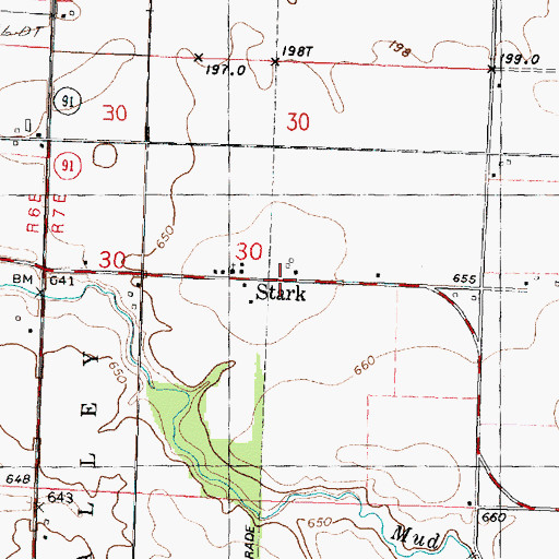 Topographic Map of Stark, IL