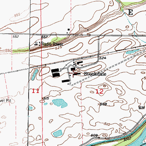 Topographic Map of Stockdale, IL