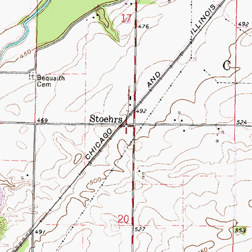 Topographic Map of Stoehrs, IL