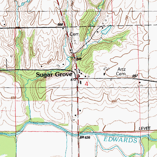 Topographic Map of Sugar Grove, IL