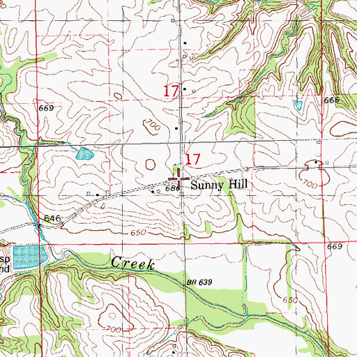 Topographic Map of Sunny Hill, IL